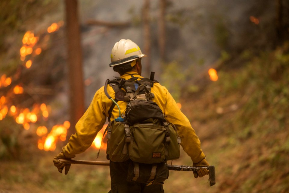 On the fireline, Happy Dog Fire, North Umpqua Complex, 9-1-17 Photo by Kari Greer, USFS
