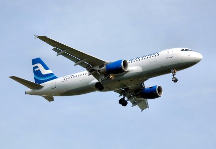 Finnair Airbus A320-200 OH-LXD lands at London Heathrow Airport