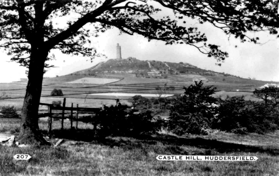 undated Bamforth photo postcard of Castle Hill, Huddersfield