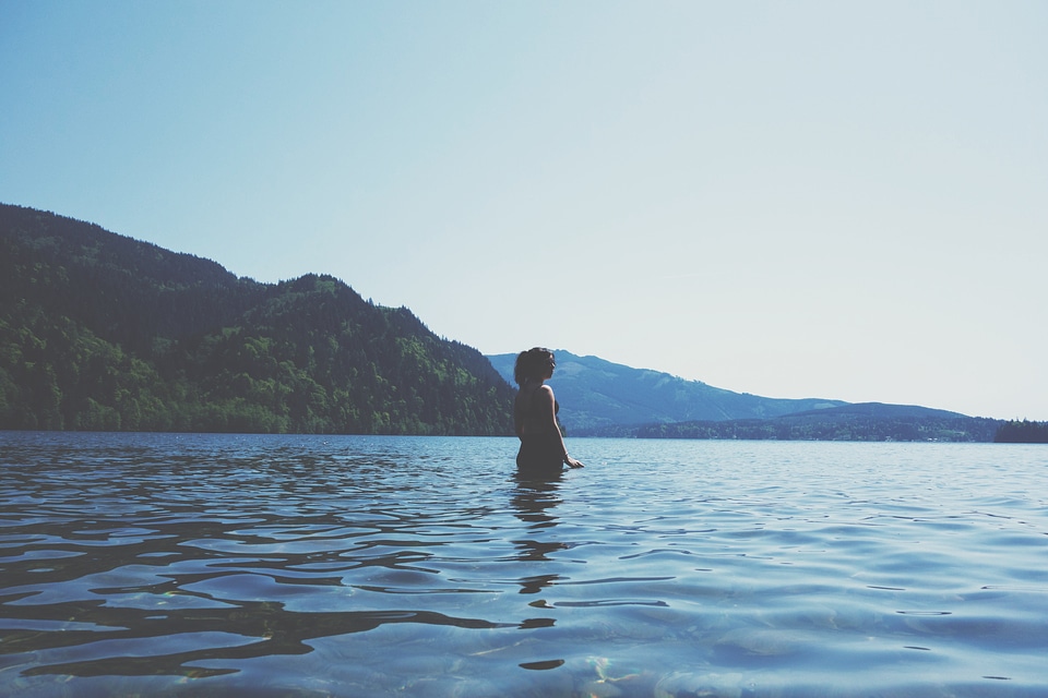 Water refreshment girl