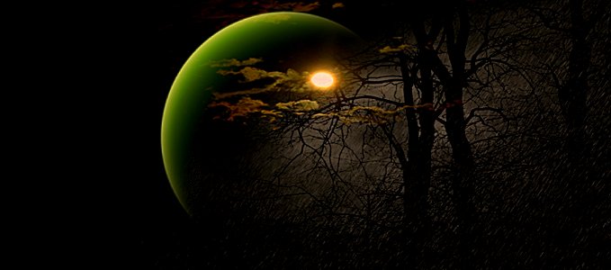 la pioggia e la luna