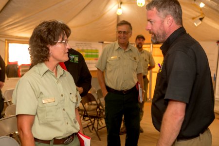 USFS Director of Fire & Aviation Management Shawna Legarza's visit to the ICP in Winthrop, WA
