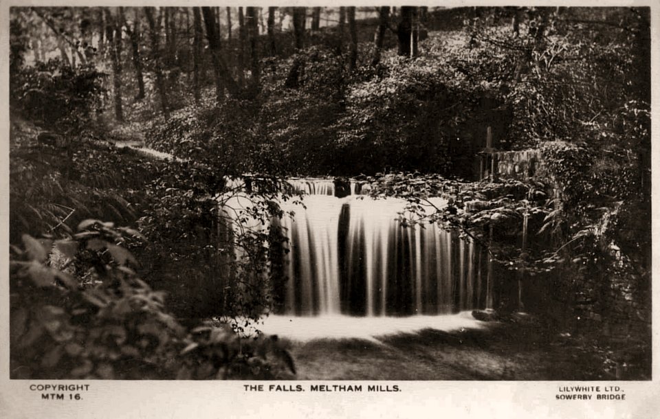 undated postcard of The Falls, Meltham Mills