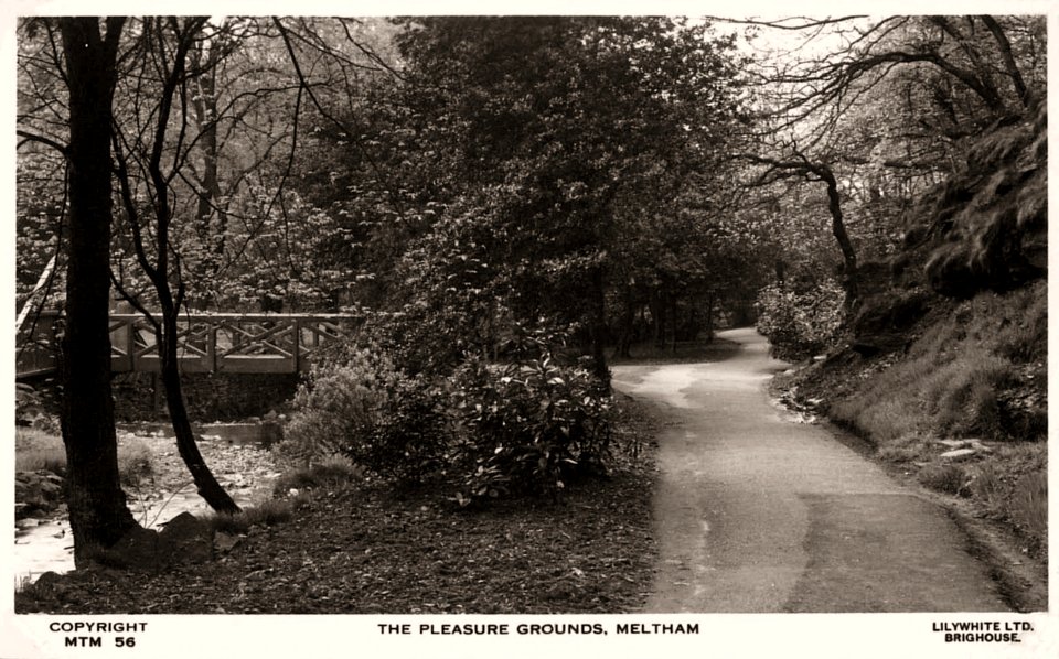 undated postcard of The Pleasure Grounds, Meltham