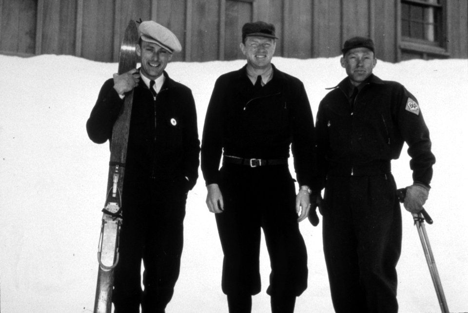 447 Snow rangers pose at Timberline Lodge
