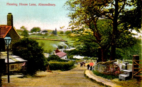 1908 postcard of Fleming House Lane, Almondbury
