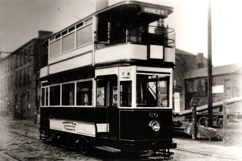 undated photograph of the number 60 tram, Honley