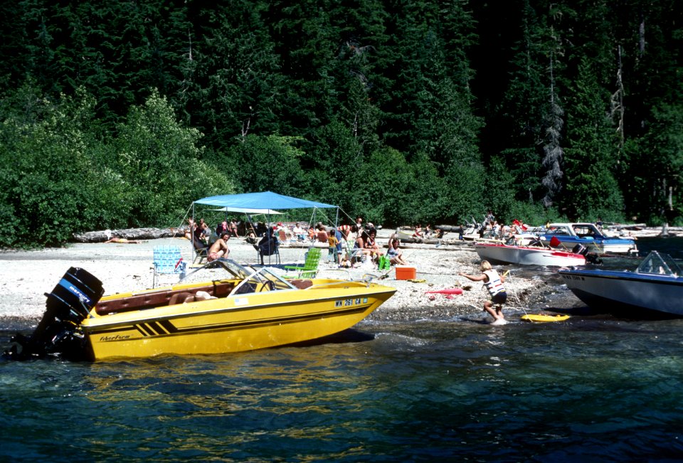 134 Pre eruption Spirit lake beach and dock 1978
