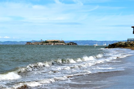 Alcatraz Island from East Beach photo