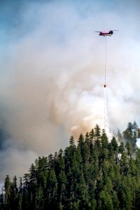 Beachie Creek Fire-Chinook Helicopter Dropping Water on Fire Willamette National Forest