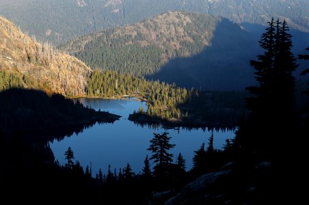 Spectacle Lake from Chikamin Ridge, Alpine Lakes Wilderness on the Okanogan-Wenatchee National Forest photo