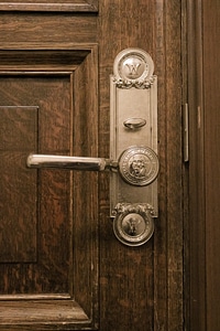 Entrance lock wooden photo