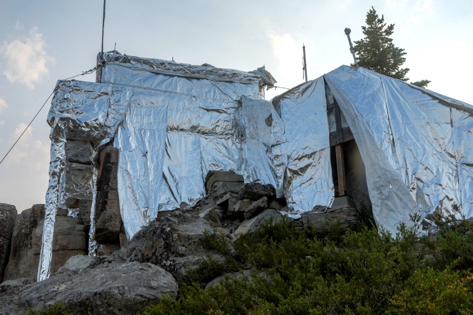 Sugar Loaf Lookout, wrapped in kevlar foil