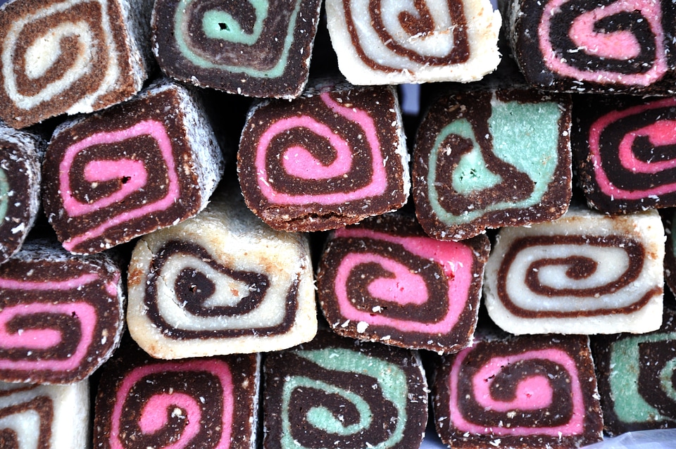 Coconut roll sweets food