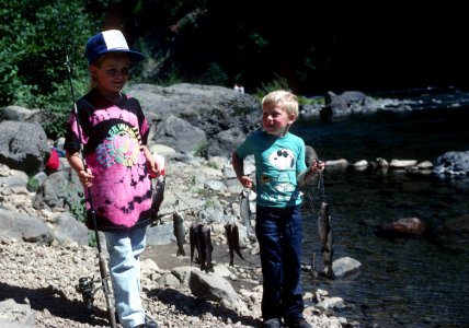 Recreation fishing Clackamas River Mt Hood National Forest photo