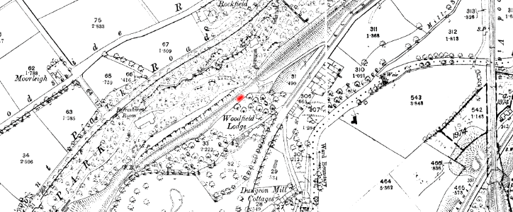 1892 map showing the location of Woodfield Station