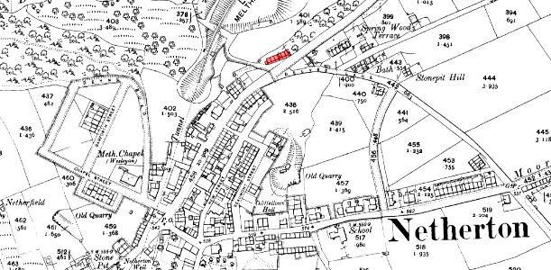 1906 map of Netherton showing the Bethel Buildings