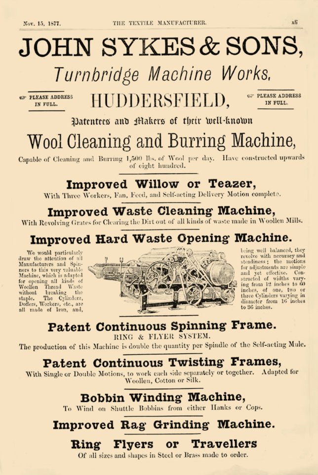John Sykes & Sons, Turnbridge Machine Works