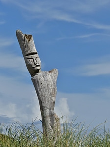 Clouds wood carving face