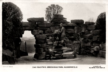 1921 postcard of The Fountain, Greenhead Park