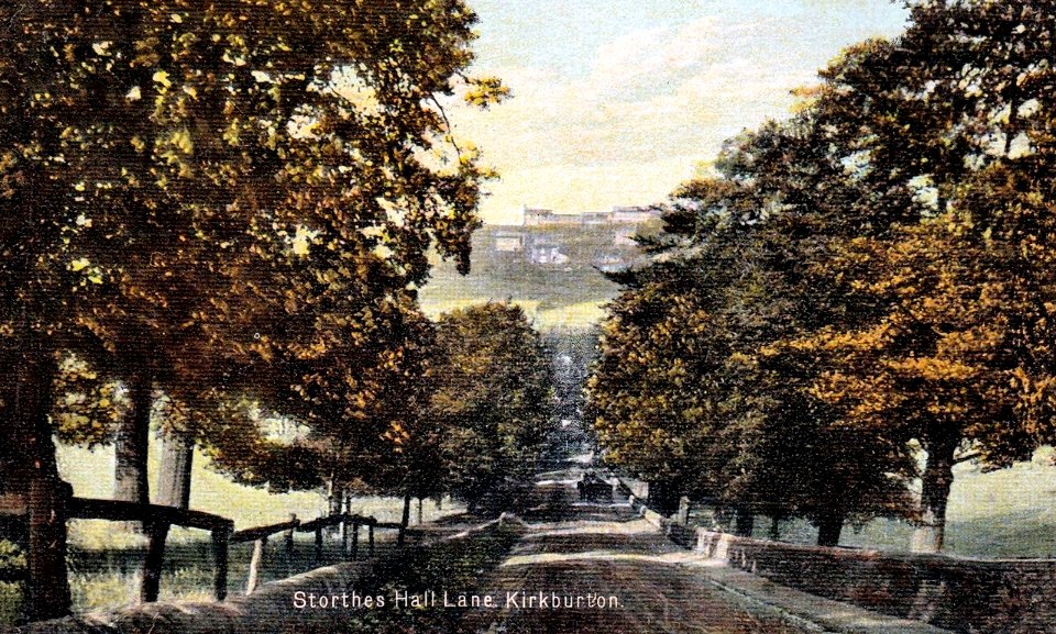 1907 postcard of Storthes Hall Lane, Kirkburton