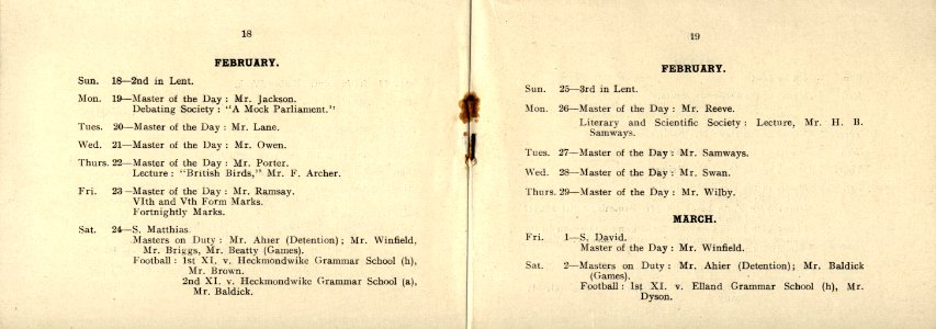 Huddersfield College Calendar - Winter Term 1940 - page 11
