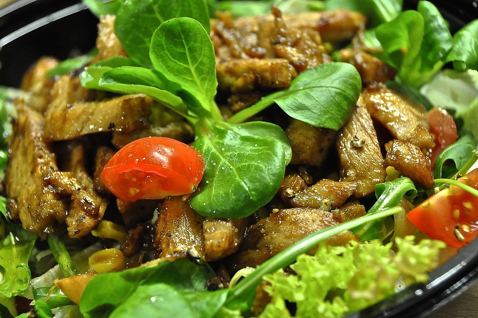 Food raw food salad plate