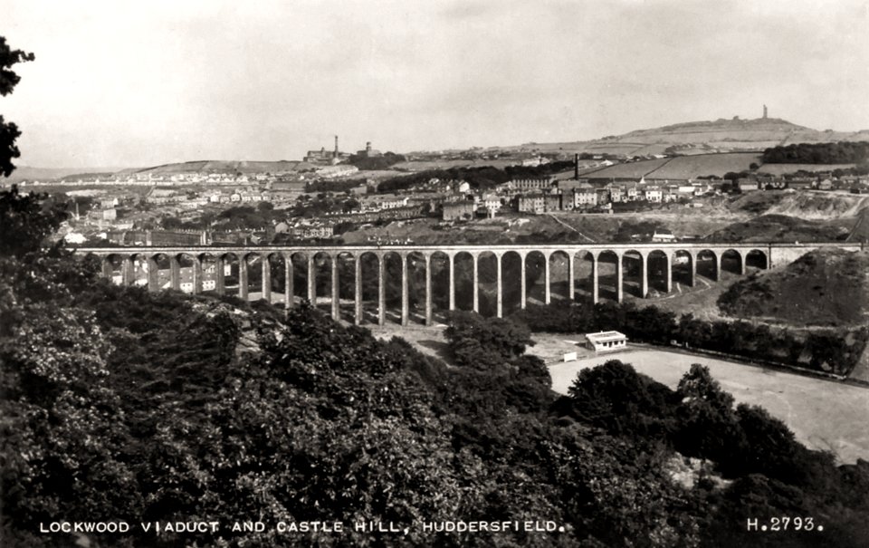 undated photo postcard of Lockwood Viaduct