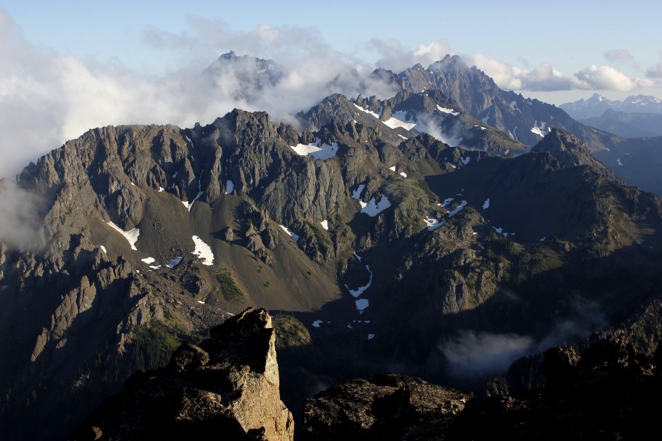 Morning at Marmot Pass, looking west towards Olympic National Park, Buckhorn Wilderness on the Siuslaw National Forest photo