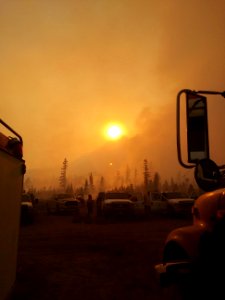 Smoky sky, Lionshead Fire, Engines and heavy equipment, 9-8-2020