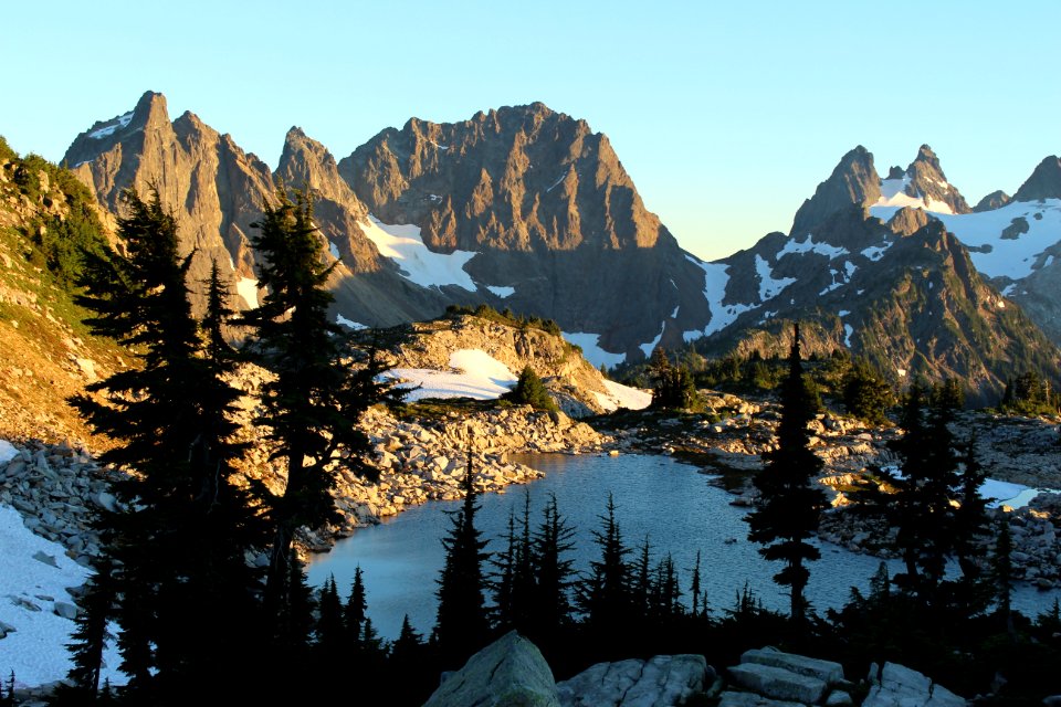 Early evening at Tank Lakes, Alpine Lakes Wilderness on the Mt. Baker-Snoqualmie National Forest