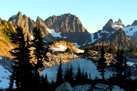 Early evening at Tank Lakes, Alpine Lakes Wilderness on the Mt. Baker-Snoqualmie National Forest photo