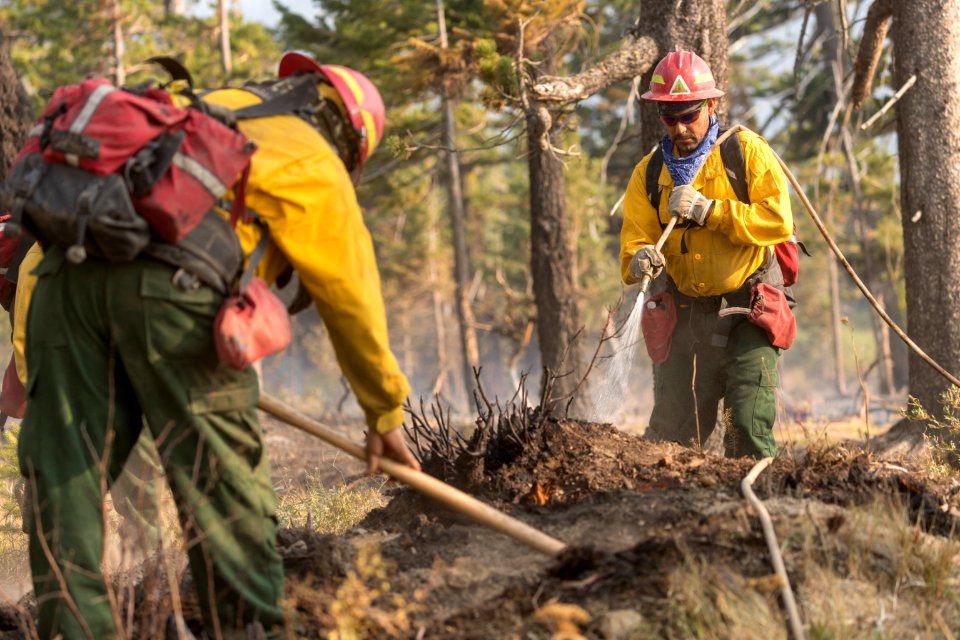fire crew mopping up
