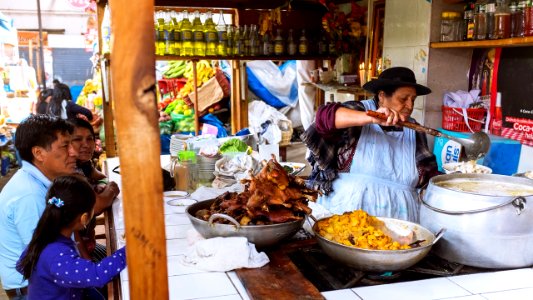 Cocina popular en el Mercado de Cajamarca