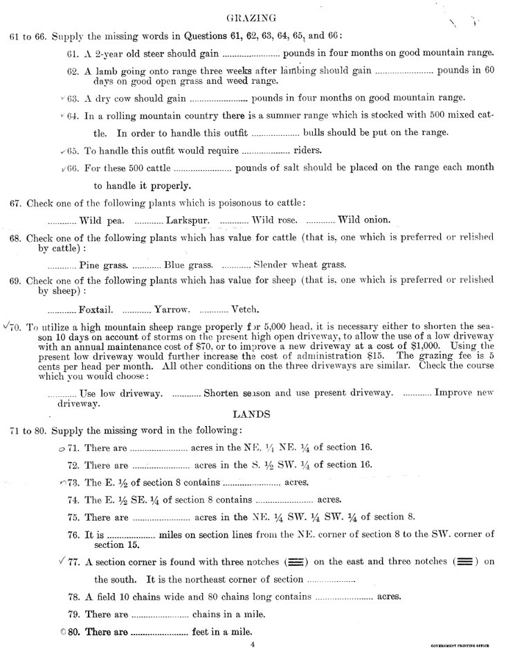 1925 Forest Service Ranger Exam, Page 4