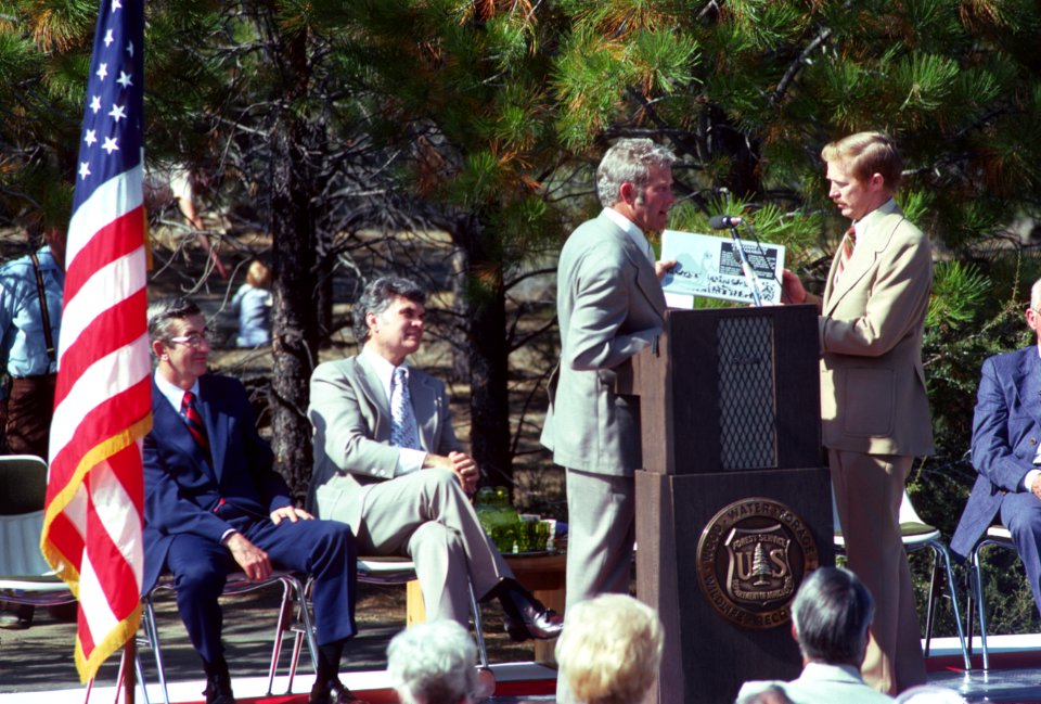 359 Deschutes National Forest dedication of Lava Lands Visitor Center  9-1975