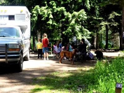 Big Meadow Lake Campground campers game June 2020 by Sharleen Puckett