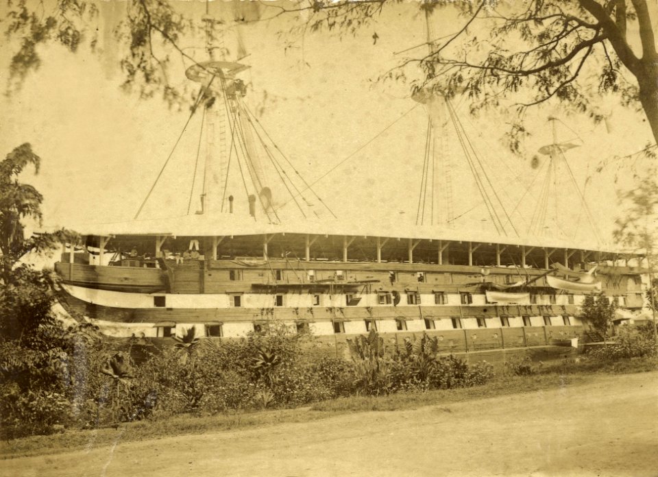 SAIGON 1877-1887 - Vue du vaisseau le Tilsitt (pris à l'avant)