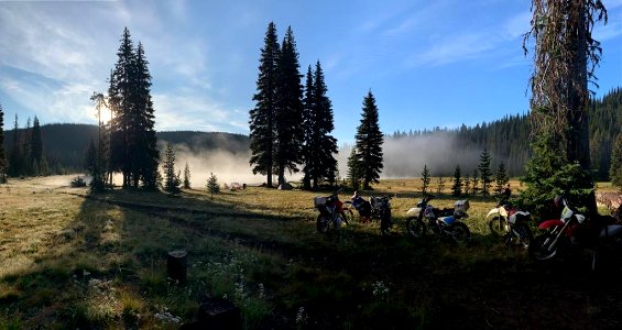 MotorcycleTrailCrewAtMistCoveredMadLakeEntiatRD-OkaWenNFbyUSFSBridgerMachus-August2019