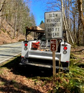 202104-FS-GPNF-Road crew adding mile markers to Forest Road 90