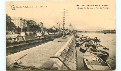 Ablon Garage des Barques et vue sur le barrage