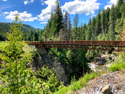 Colville NF - Sullivan Creek Mill Pond- June 2020 - Bridge over old dam site Starr Farrell photo