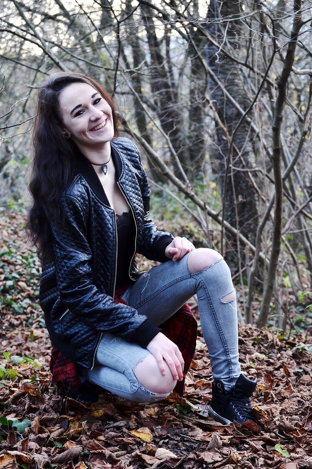 Laughter girl forest