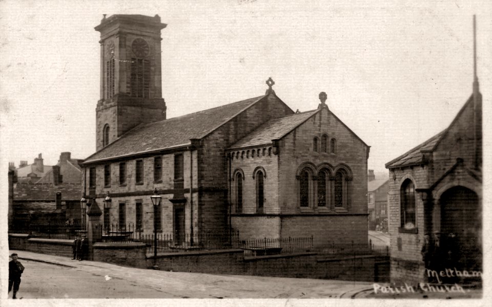 photograph of Meltham Parish Church, taken in the 1910s