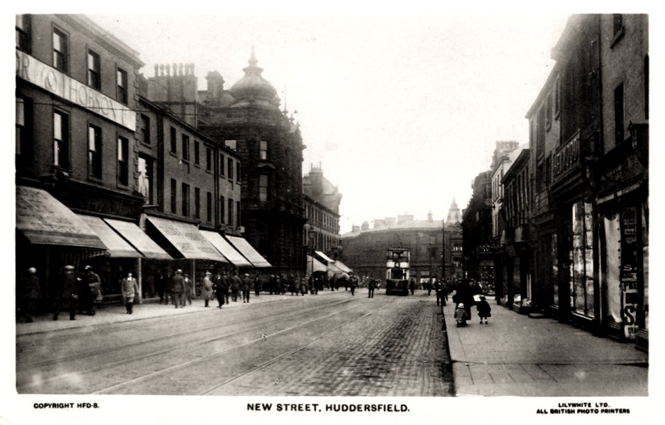 undated photo postcard of New Street, Huddersfield