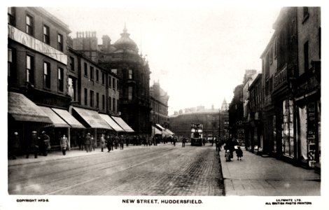 undated photo postcard of New Street, Huddersfield