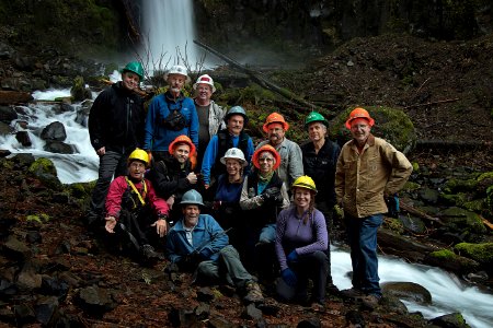 The Forest Service and volunteer partners are working to clear a portion of the Pacific Crest Trail (PCT) in the Columbia Gorge in early 2018, photo courtesy of Terry Hill. .