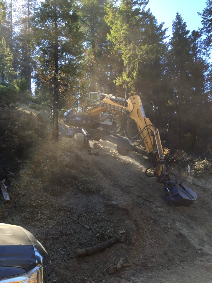 Fireline repair on hill slope