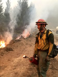 Firefighters use fire to fight fire, Archie Fire, 9-15-2020