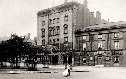 undated photo postcard of the Hippodrome and Zetland Hotel